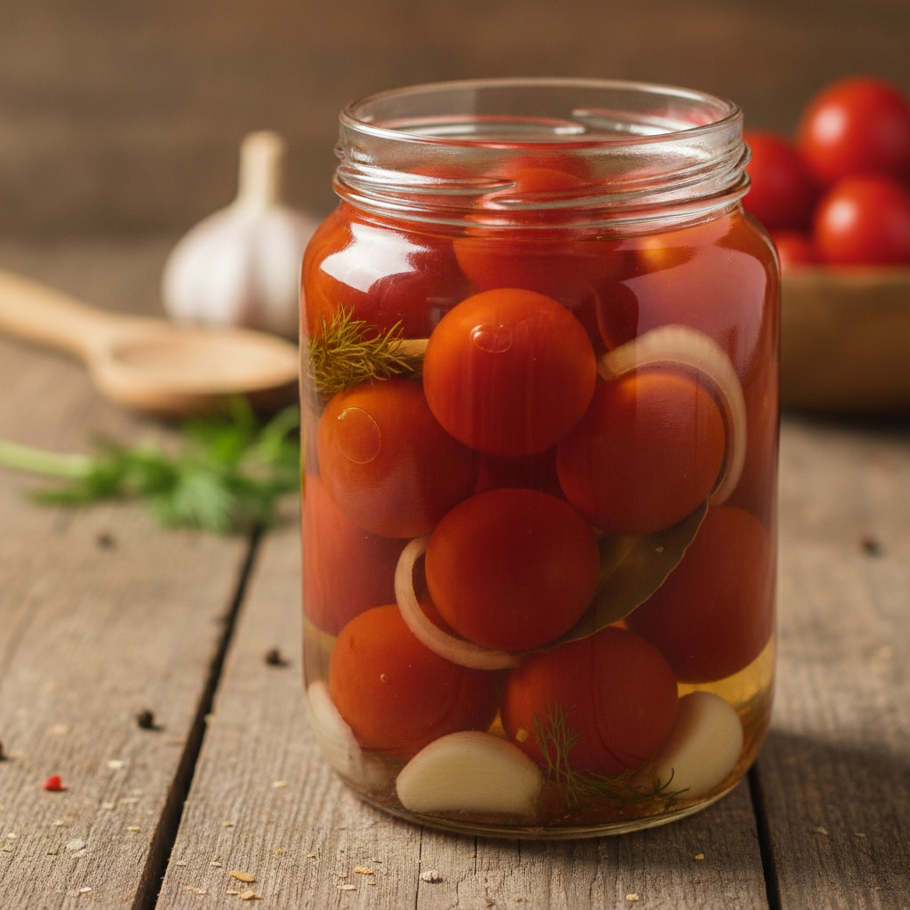 Pomidorai su želatina: receptas, kurį išbandę pamiršite kitus